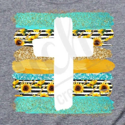 * Cross Sunflower decal