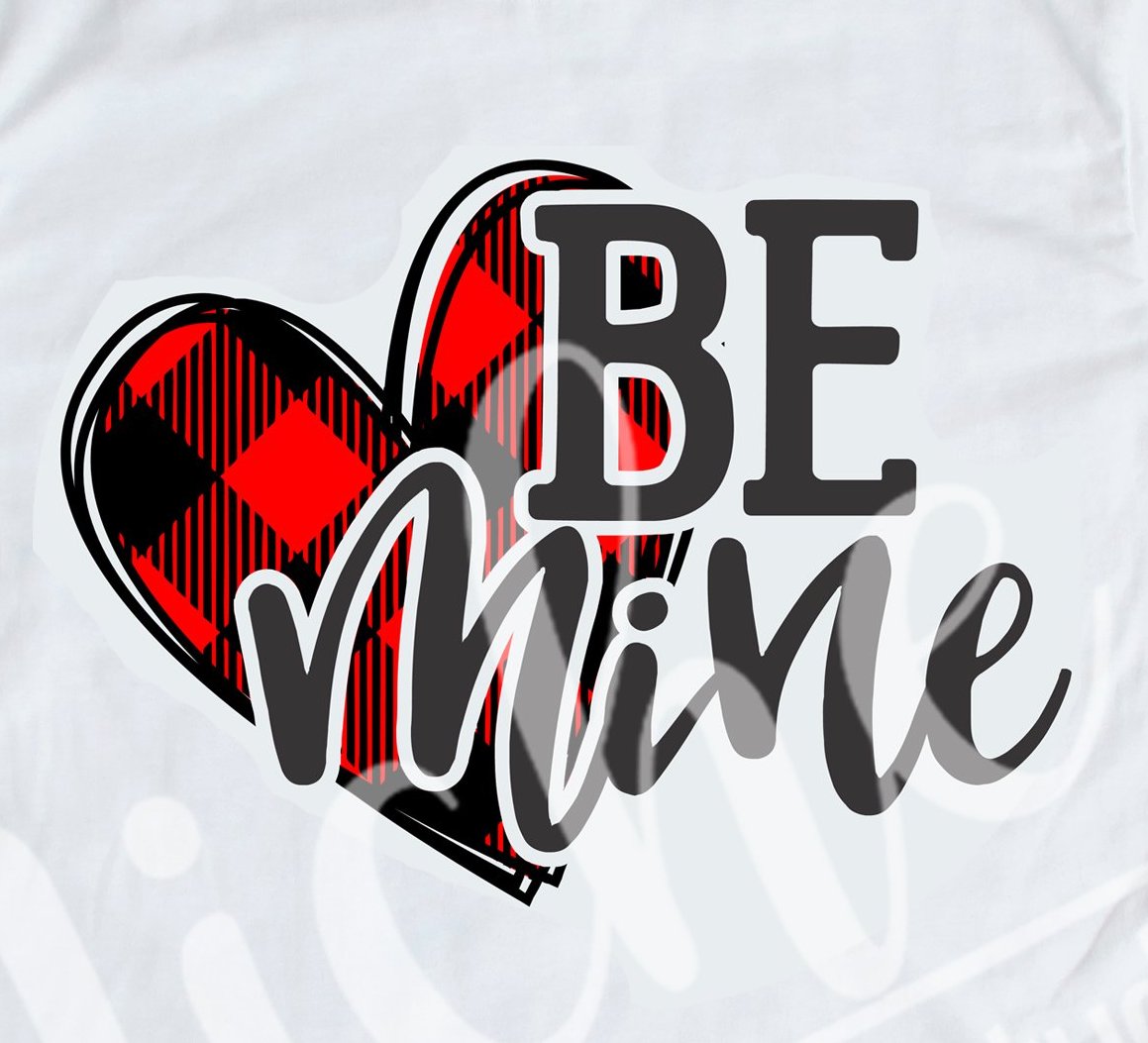*Be Mine Buffalo Plaid Decal