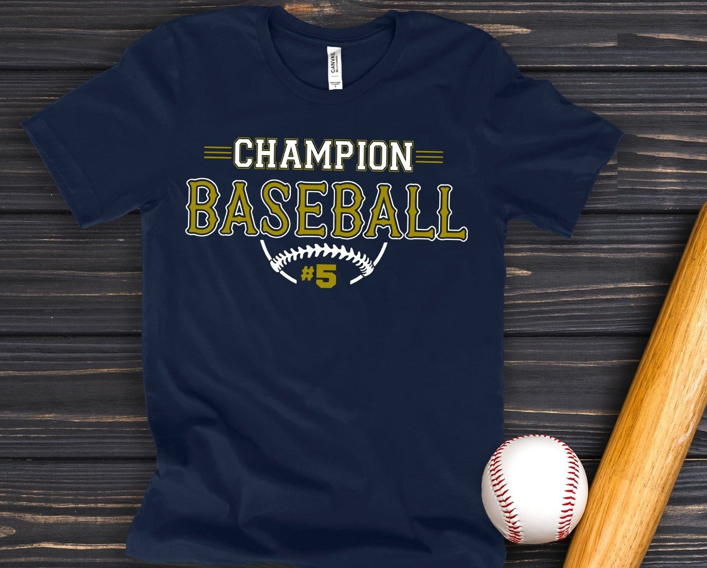 * Champions Baseball Decal with Number option