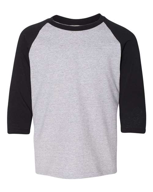 Youth 3/4 Sleeve Raglan: Sport Grey/Black (Gildan)