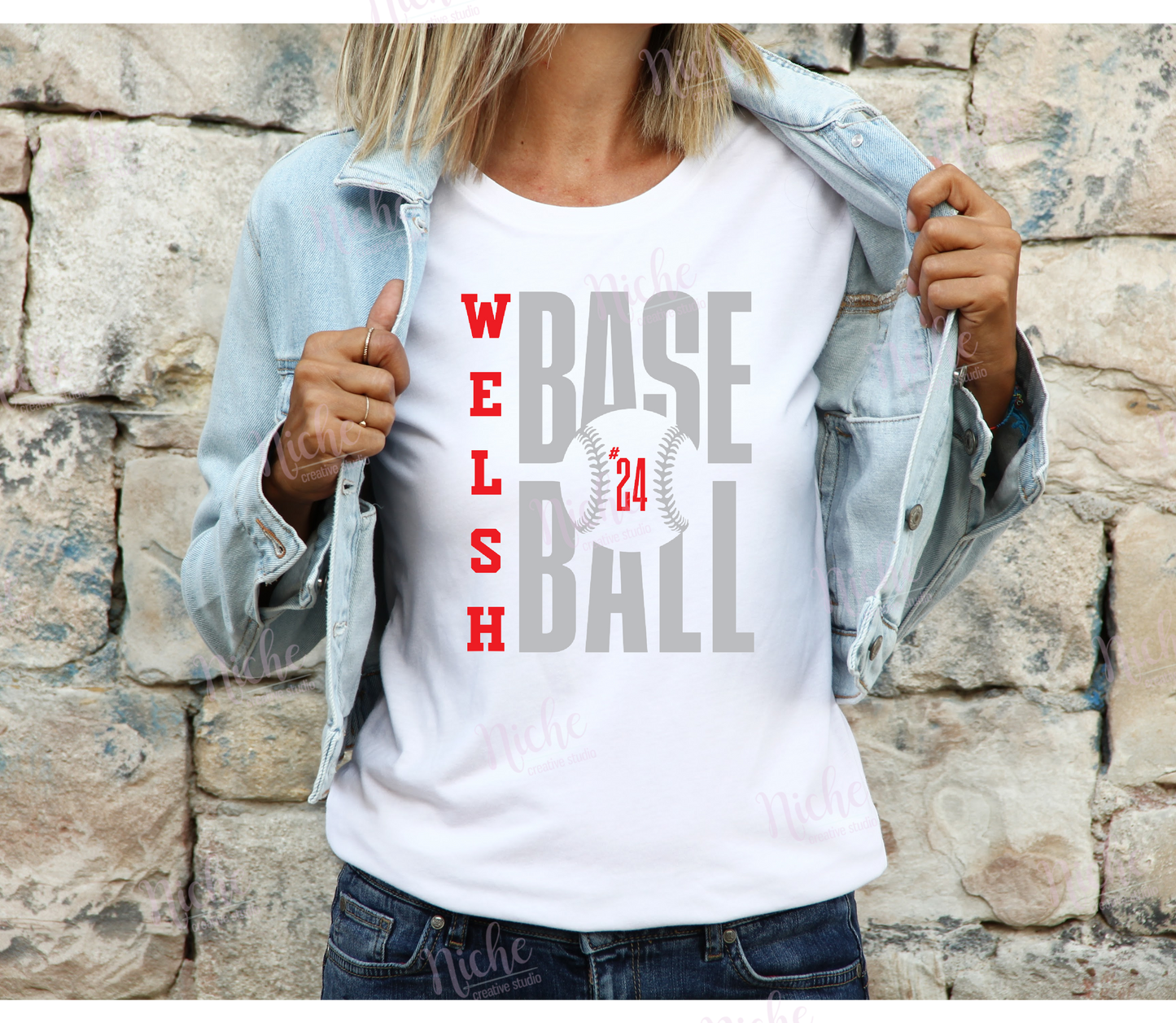 *Welsh Baseball With Number Decal