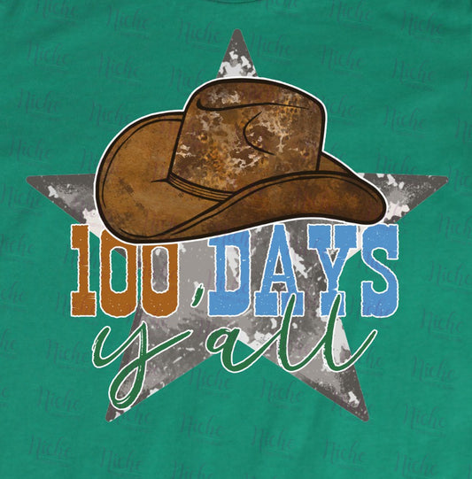 -1017 100 Days Cowboy Hat Decal