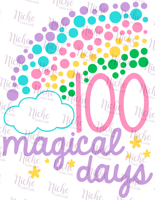 -1037 100 Magical Days Rainbow Decal
