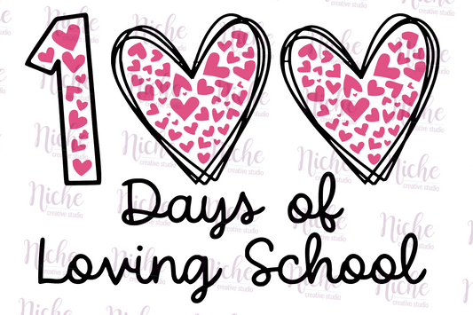 -1038 100 Days of School Hearts Decal
