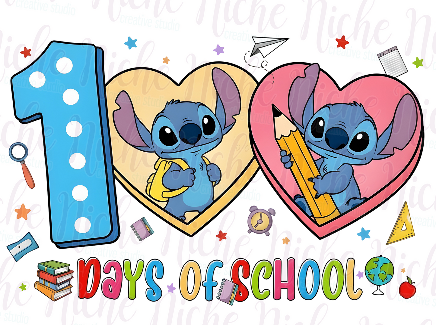 -10840 Days of School Stitch Decal
