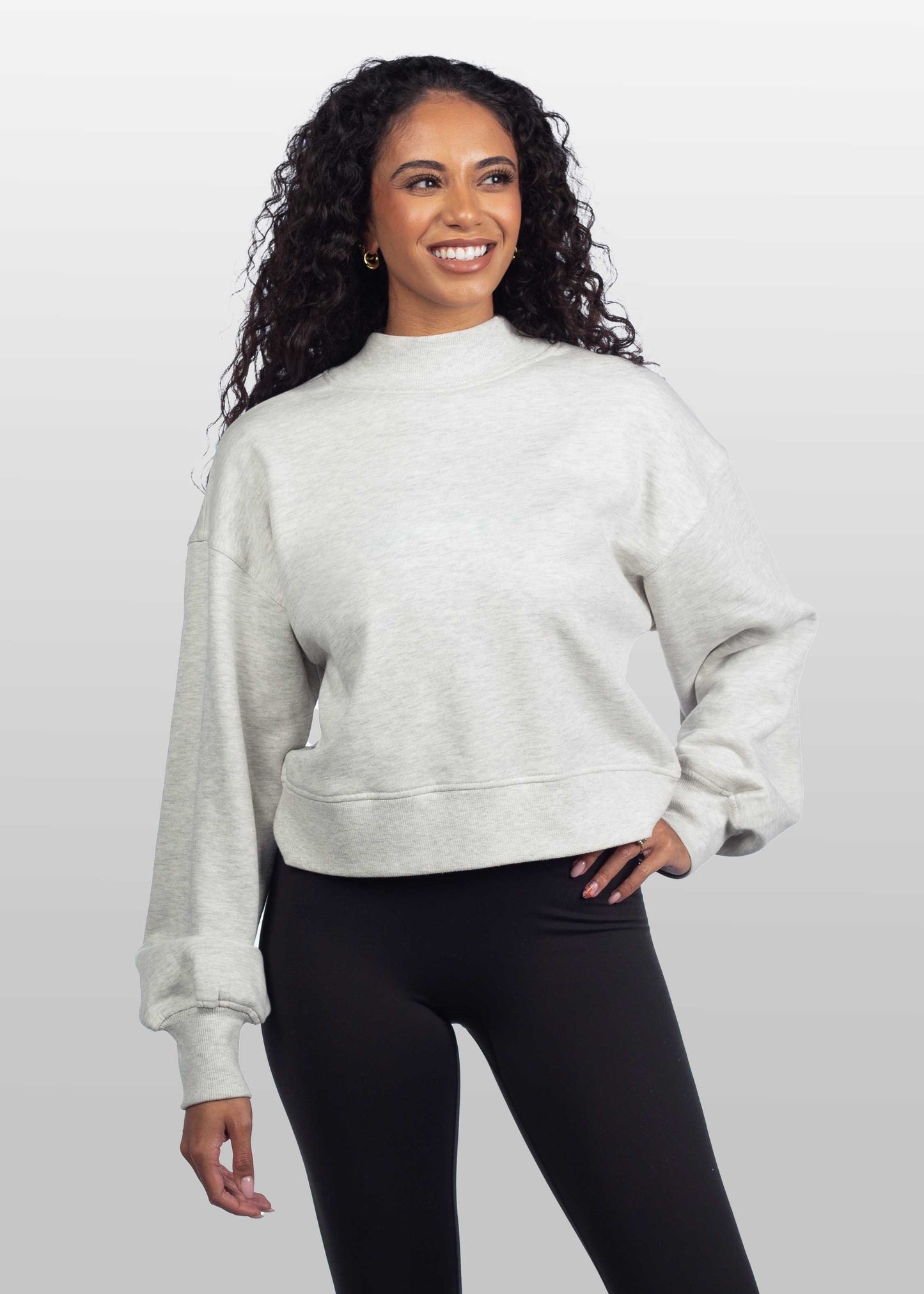 Mock-Neck CROP Haley Sweatshirt