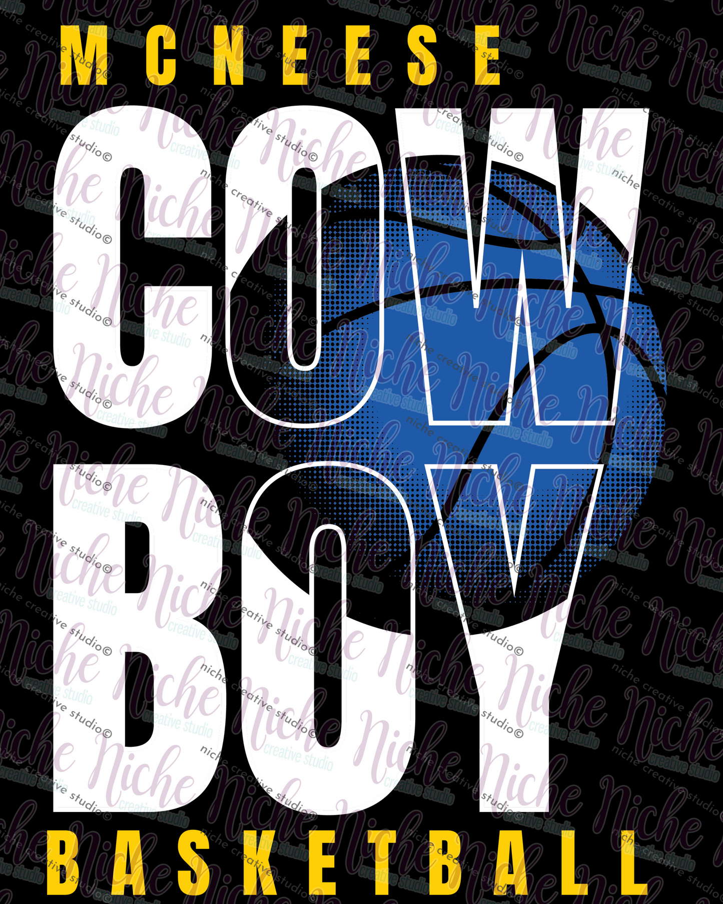 -MCN8431 Cowboys Halftone Basketball Decal