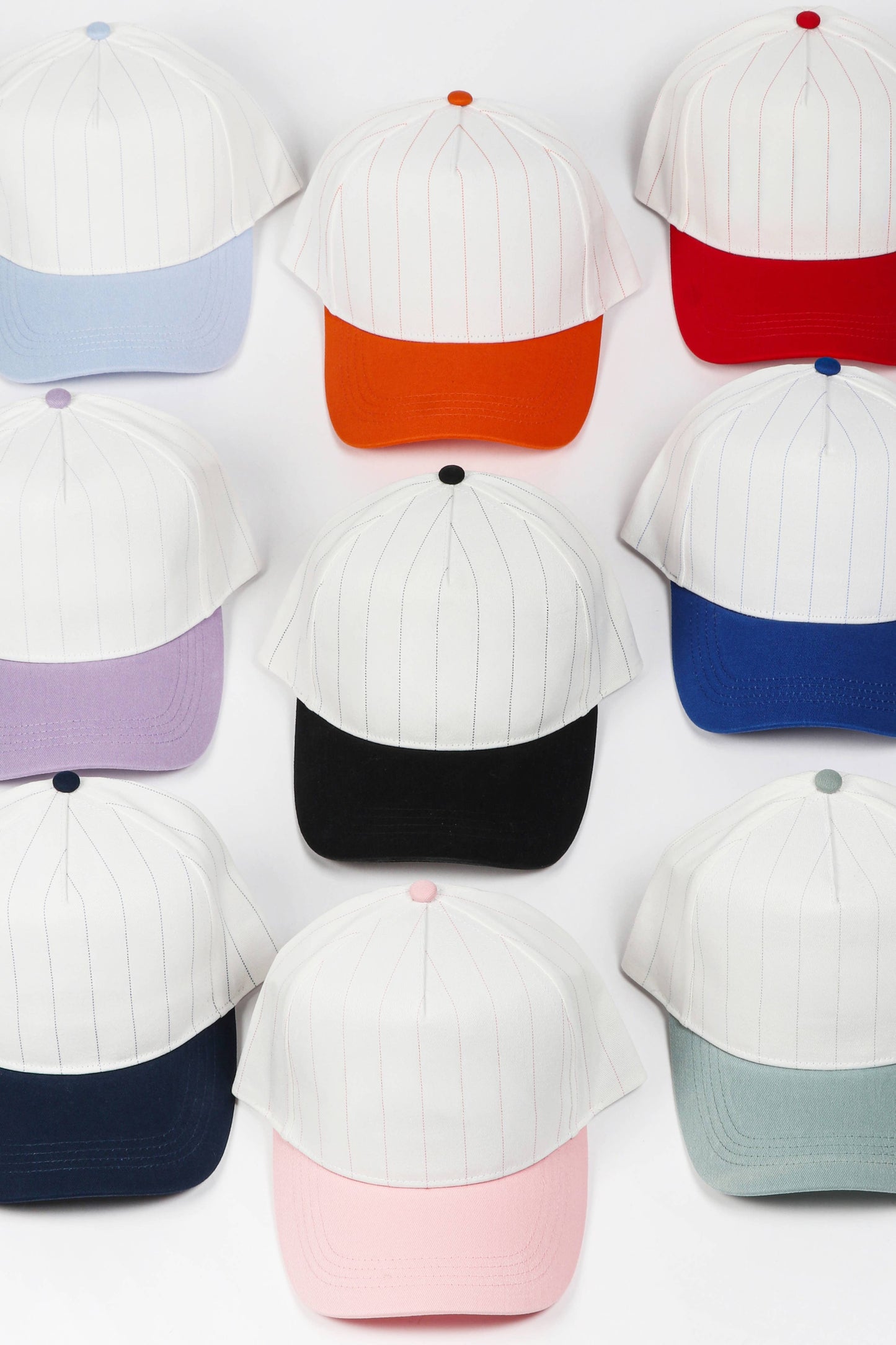 Pinstripe Two-Tone Baseball Cap