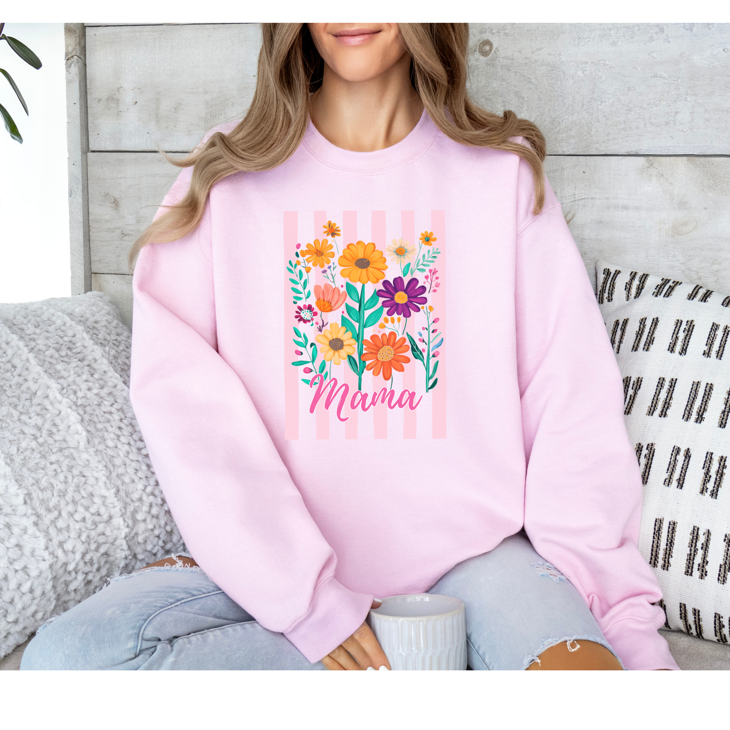 - MOM4513 Floral Strip Custom Name - BOLD Decal
