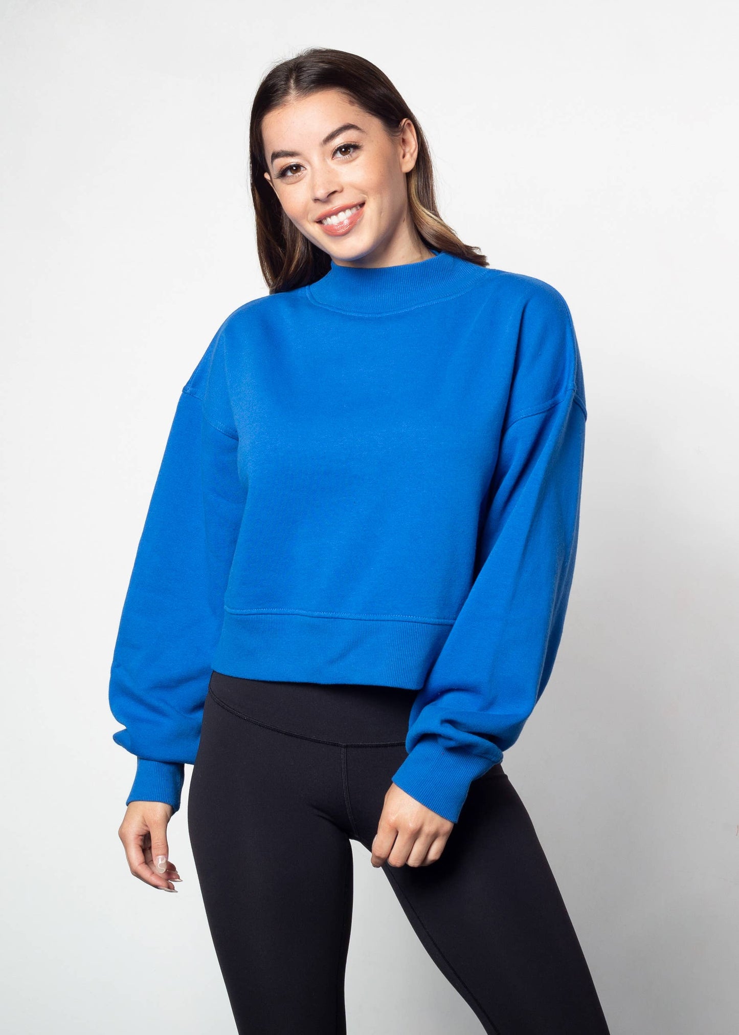 Mock-Neck CROP Haley Sweatshirt