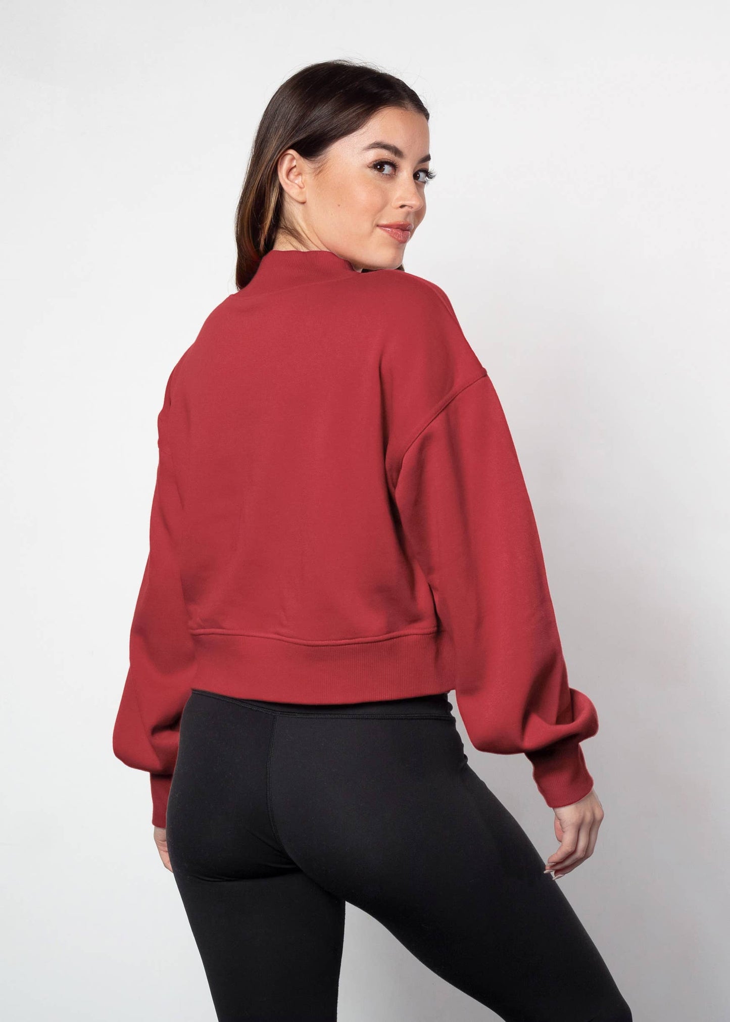 Mock-Neck CROP Haley Sweatshirt