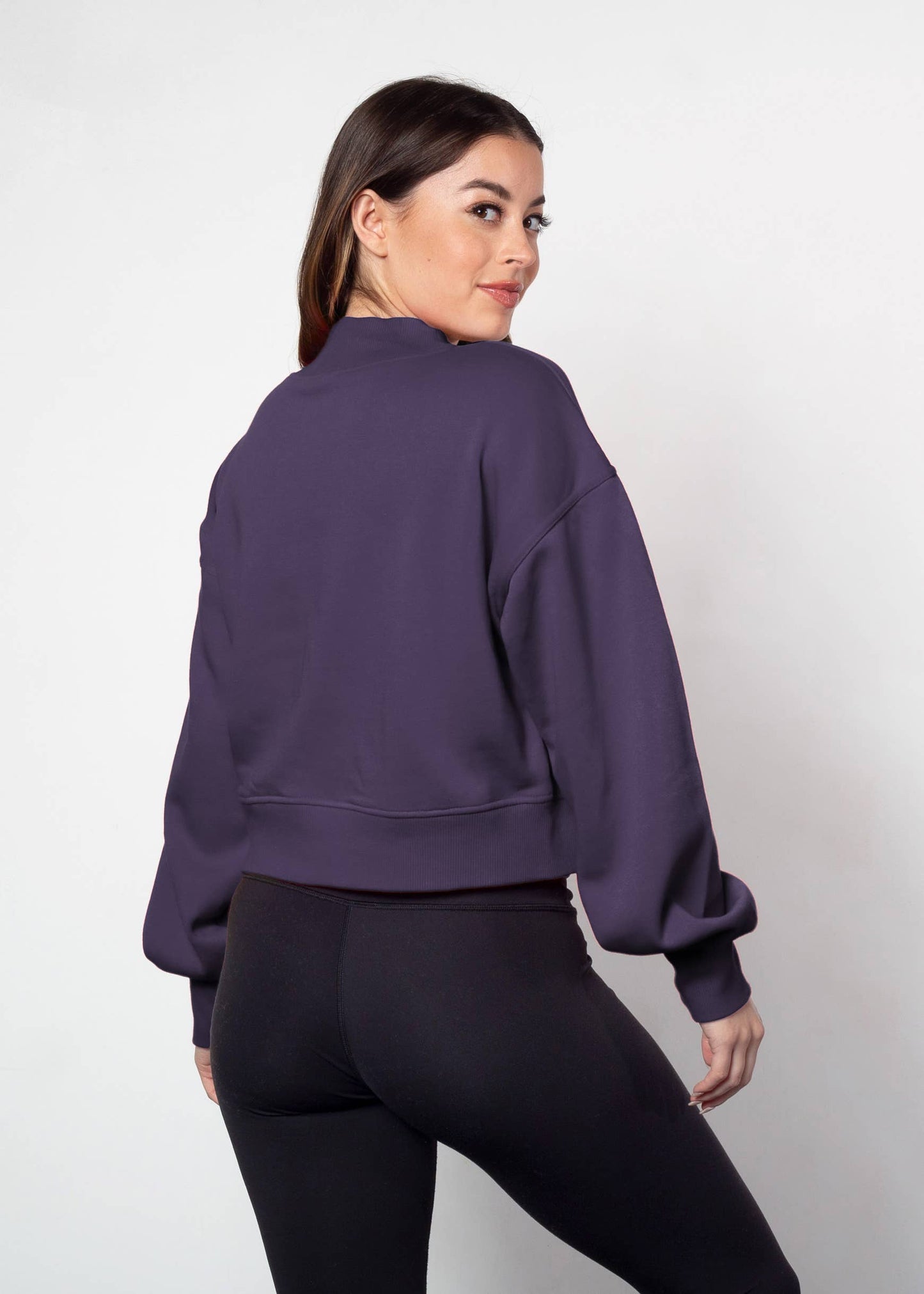 Mock-Neck CROP Haley Sweatshirt