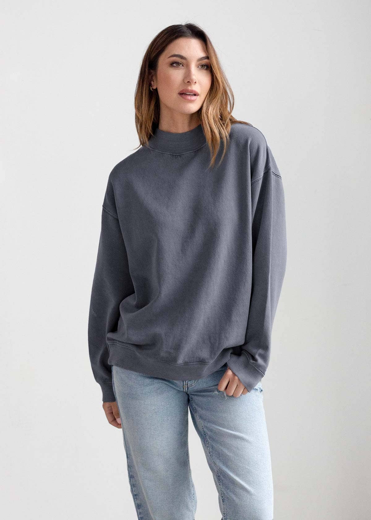 Mock-Neck Nantucket Sweatshirt