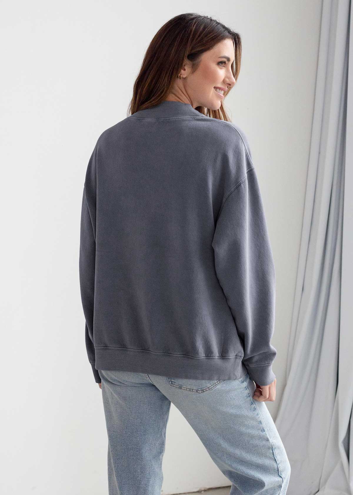 Mock-Neck Nantucket Sweatshirt