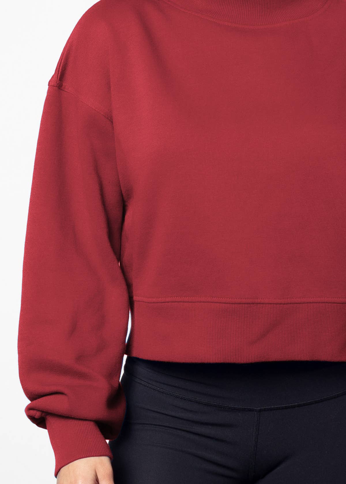 Mock-Neck CROP Haley Sweatshirt