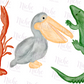 -ANI1456 Crawfish Pelican Gator Decal