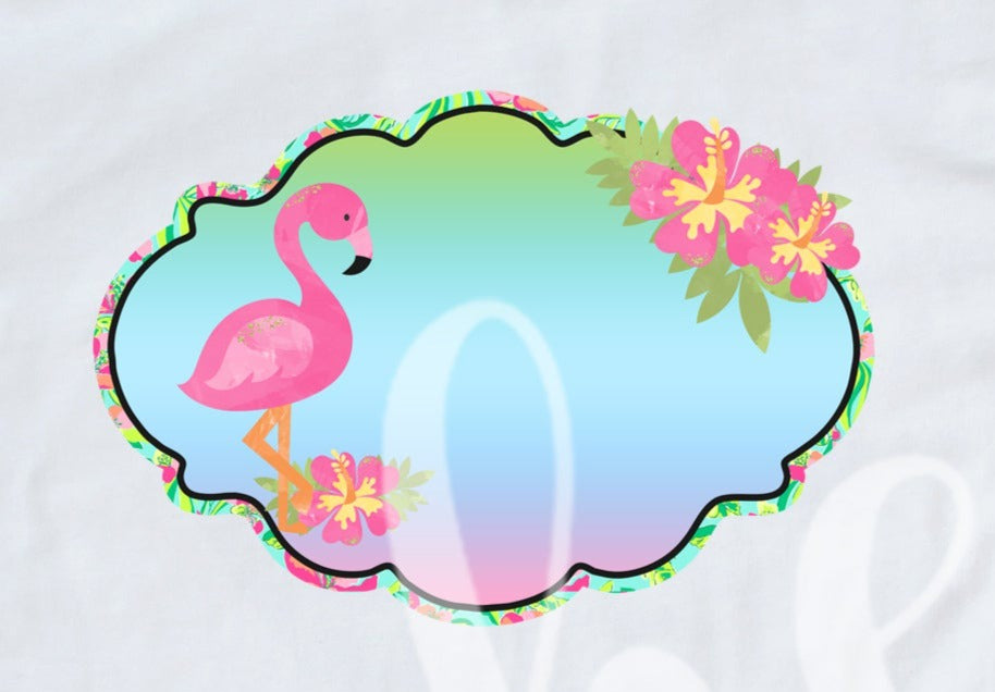 - ANI2596 Flamingo Frame Decal