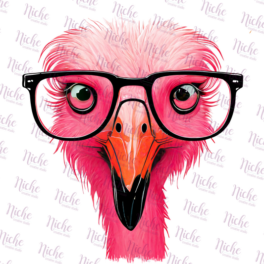 -ANI370 Flamingo in Glasses Decal
