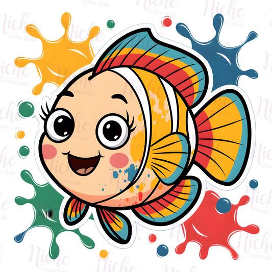 -ANI8239 Colorful Fish Decal