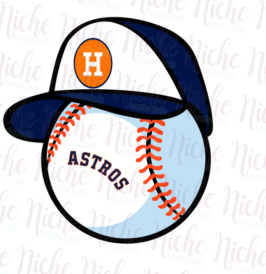 -AST8000 Astros Baseball Cap Decal