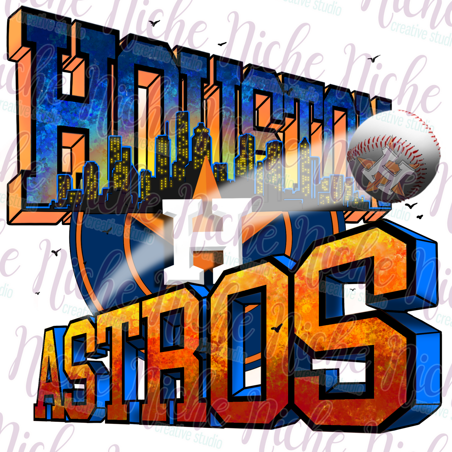 -AST8014 Houston Skyline Decal