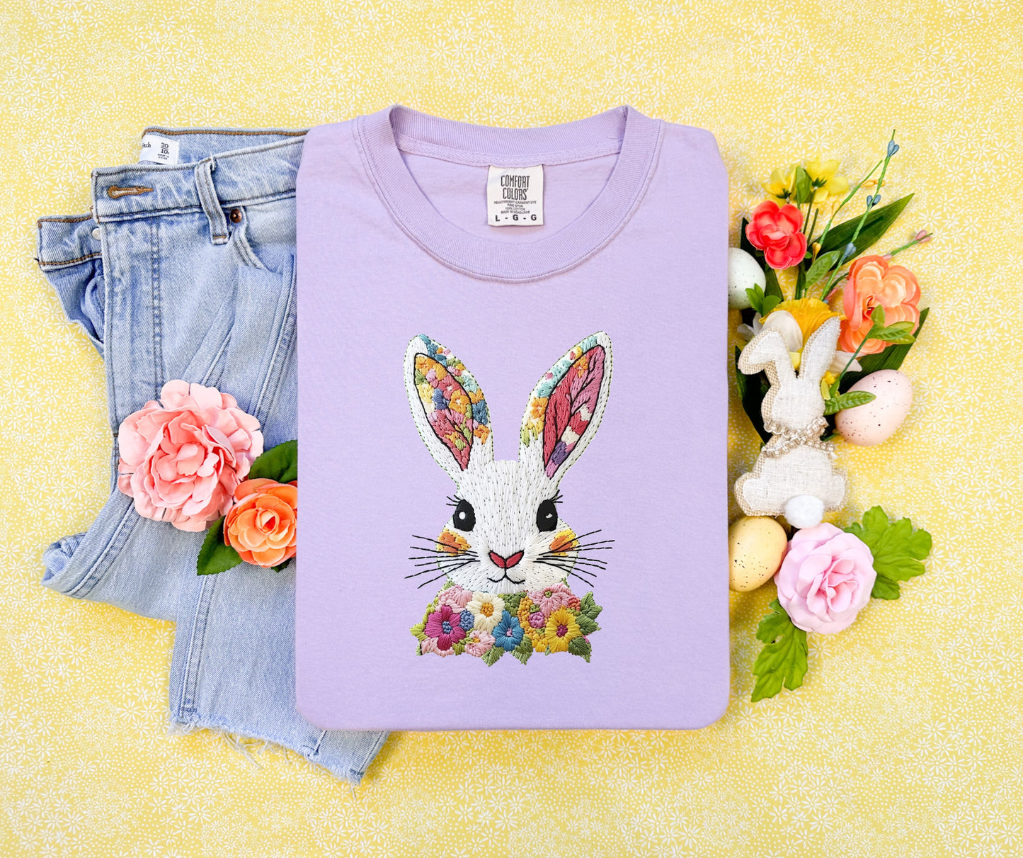 April $10 Shirt of the Month- Floral Bunny