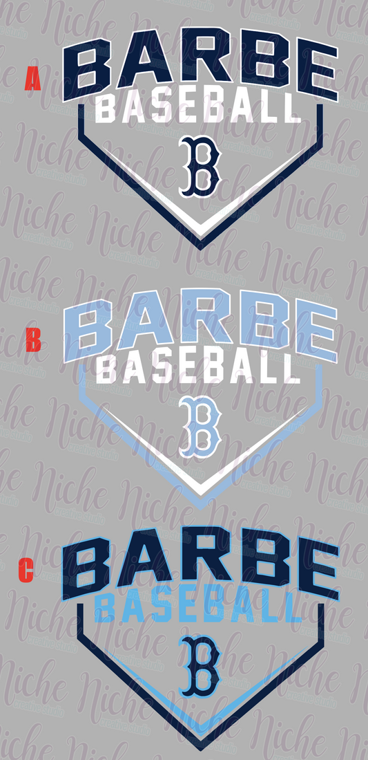 -BAR1796 Barbe Baseball Home Plate Decal