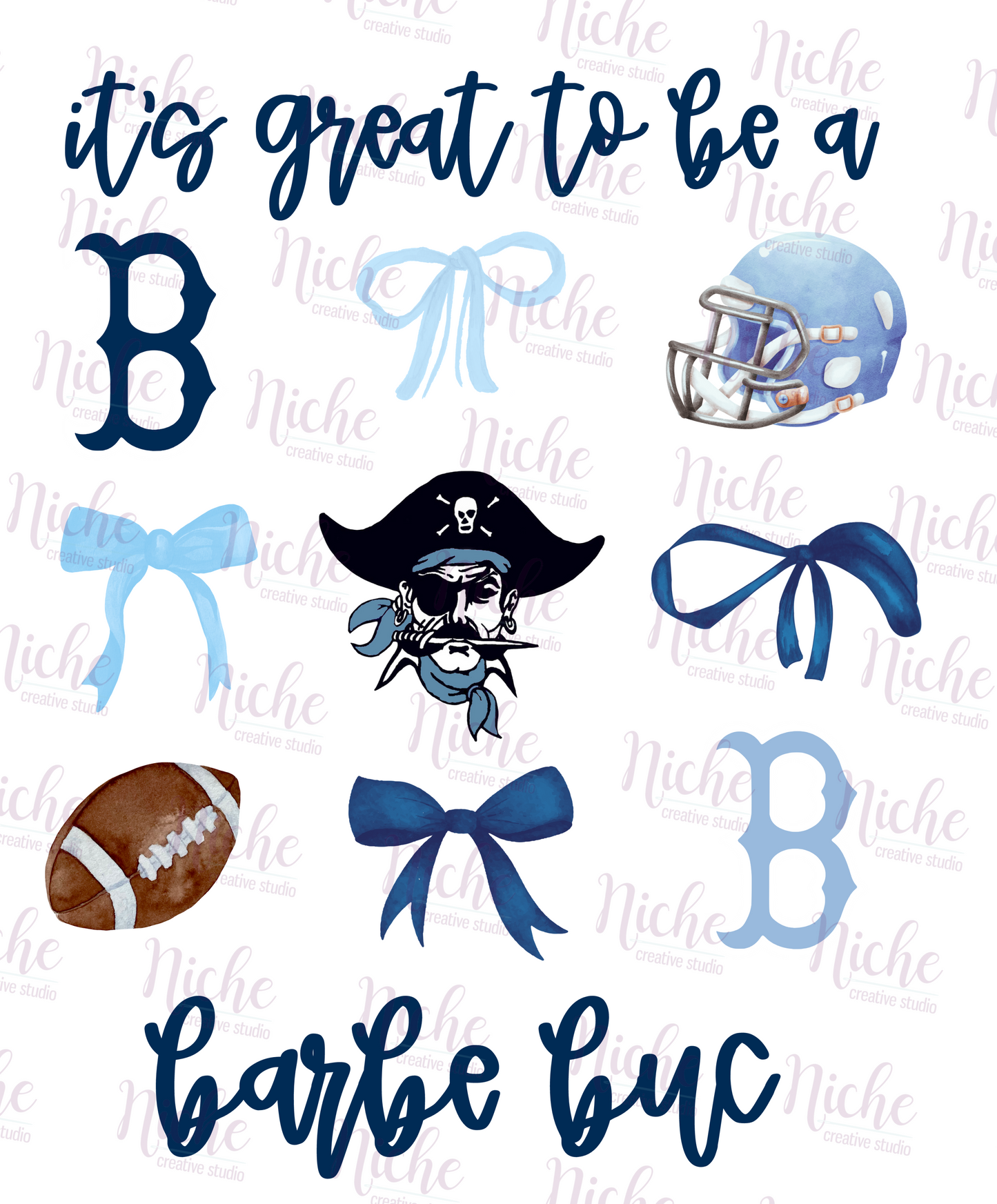-BAR1916 Barbe Buc Bow Football Decal