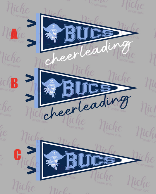 -BAR3070 Bucs Pennant Cheerleading Decal