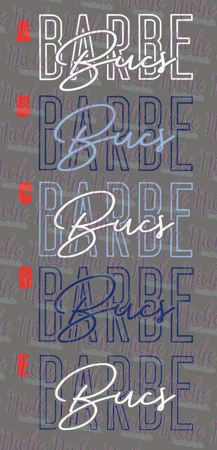 -BAR3079 Barbe Bucs Stacked Decal