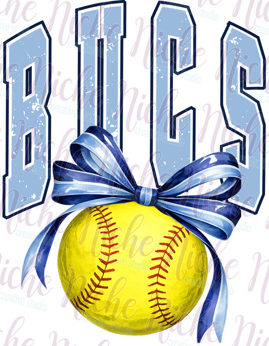 -BAR4504 Barbe Softball with Ribbon Bow Decal