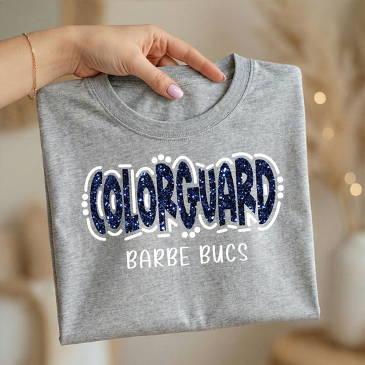 BAR4725 Colorguard Doodle Navy Glitter