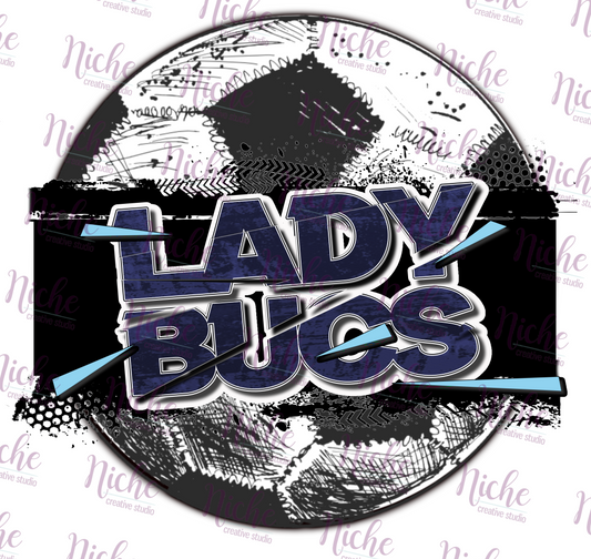 - BAR526 Split Soccer Lady Bucs Decal