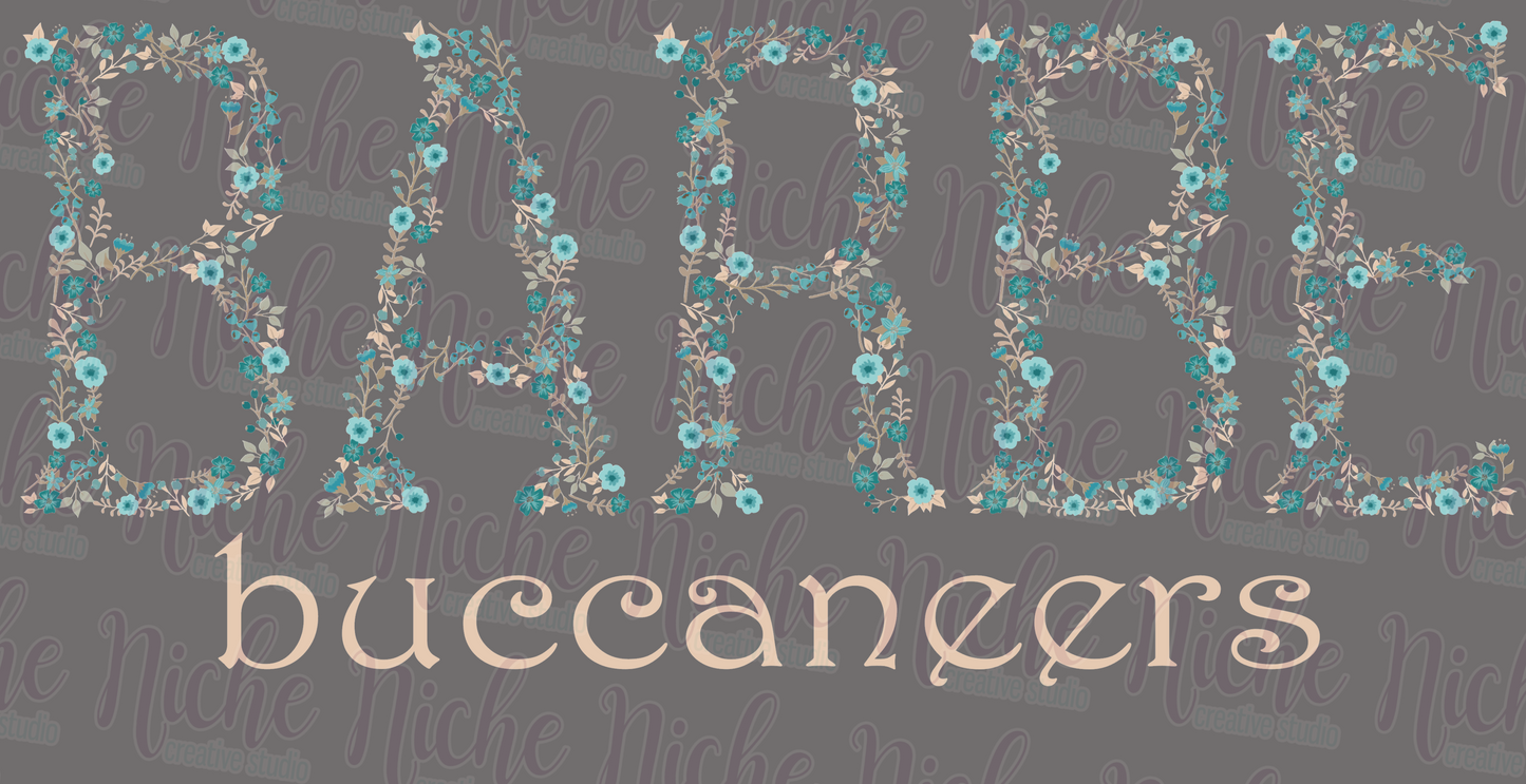 -BAR650 Barbe Blue Floral Decal