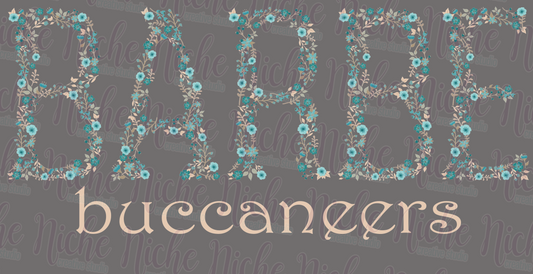 -BAR650 Barbe Blue Floral Decal