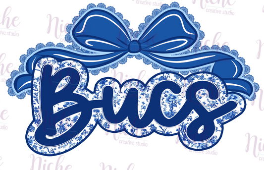 -BAR8221 Bucs with Bow Decal