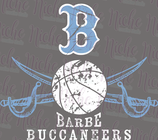 BAR8470 Bucs Basketball Distressed Decal