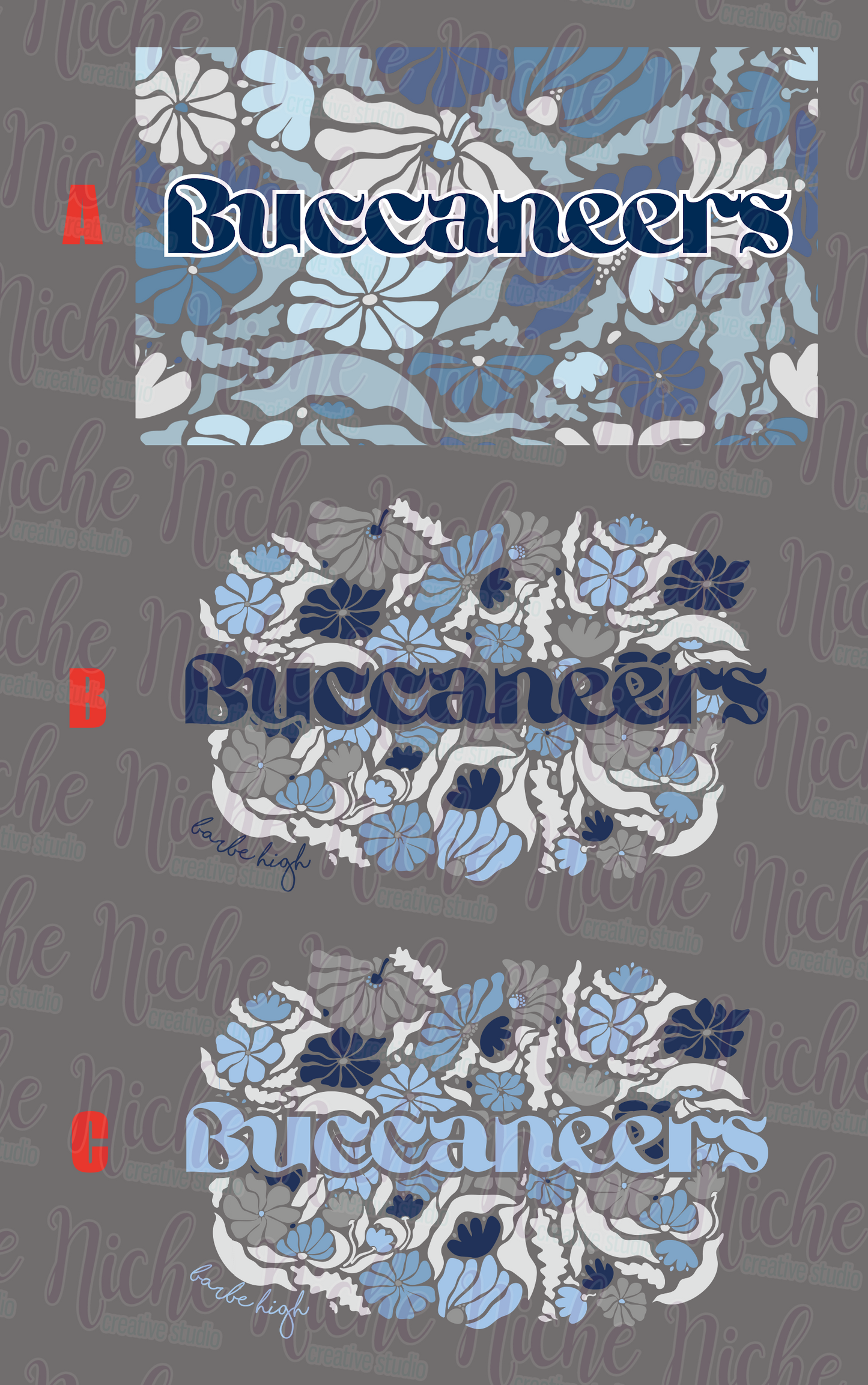 -BAR8482 Buccaneers Groovy Floral Decal