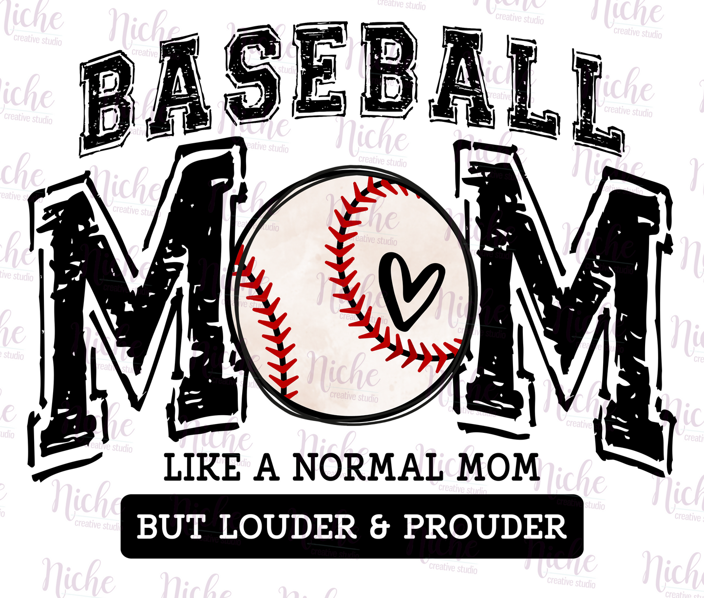 -BAS1755 Baseball Mom Louder Prouder Decal