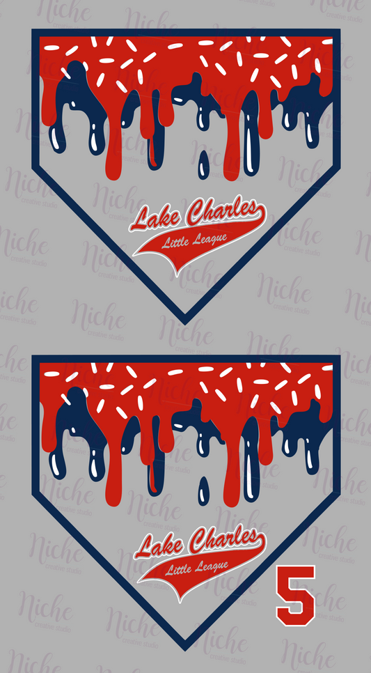 -BAS3057 Lake Charles Little League Drip Decal