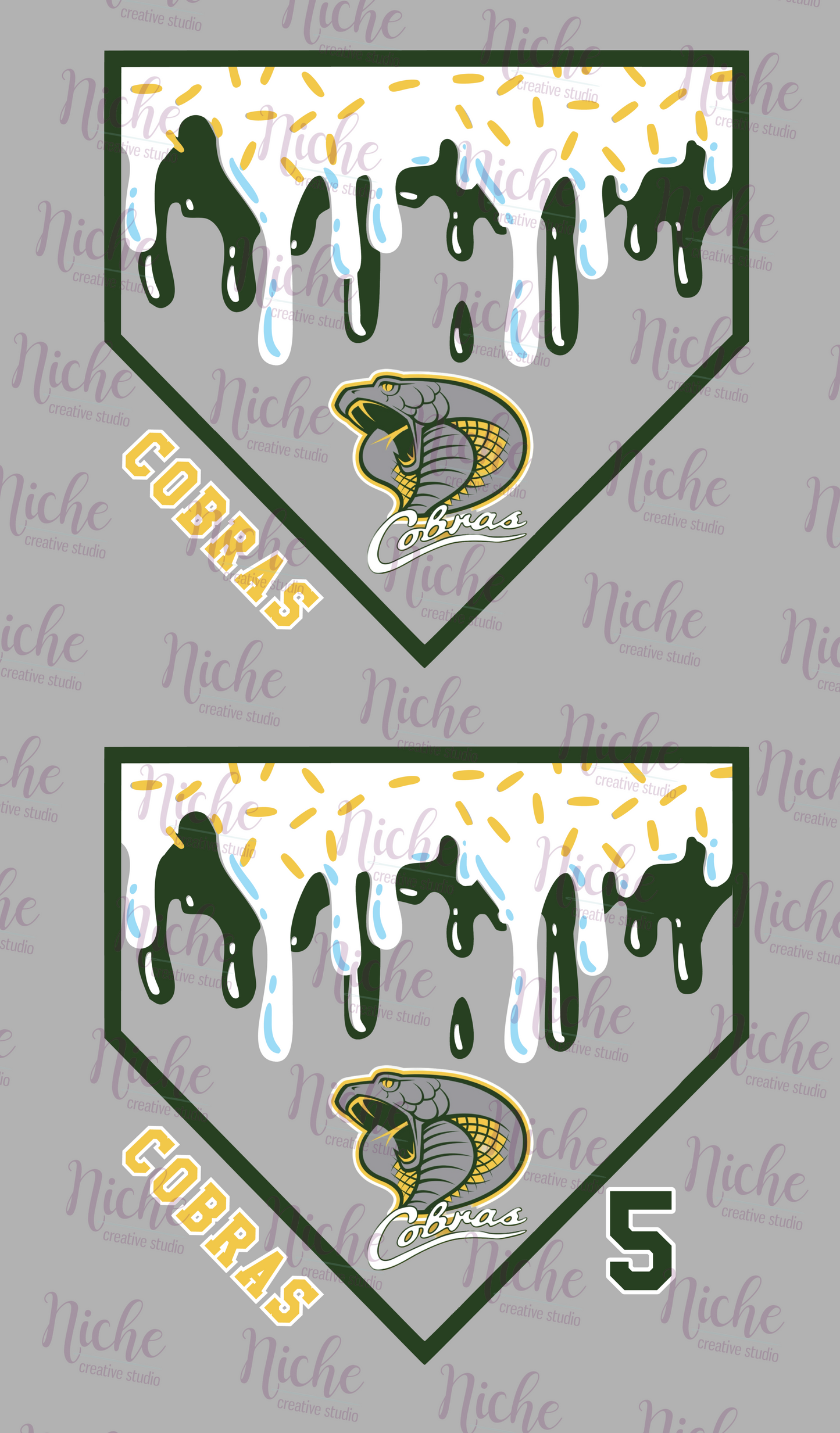 -BAS3098 Cobra Baseball Drip Decal