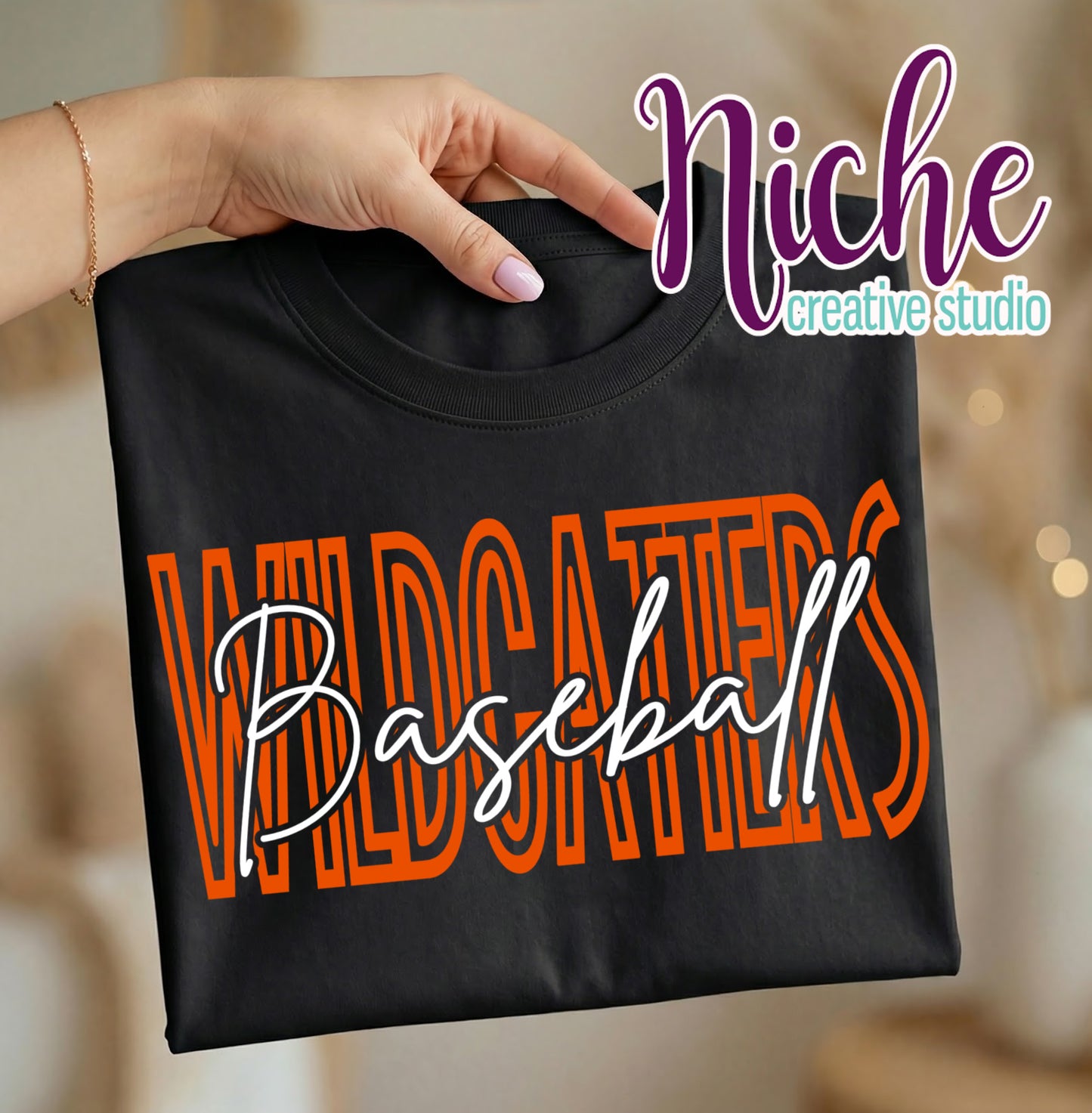 -BAS4487 Wildcatters Baseball Stacked Decal