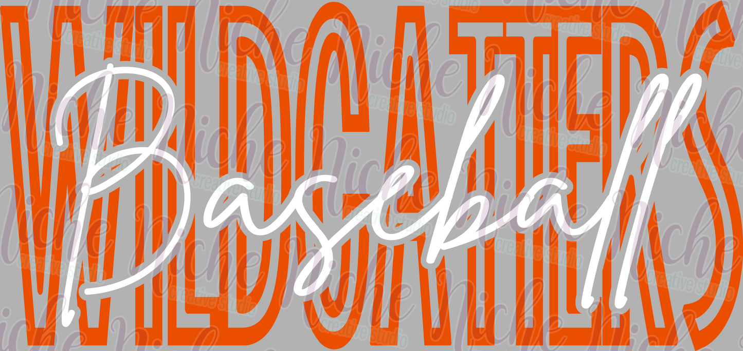 -BAS4487 Wildcatters Baseball Stacked Decal