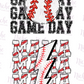 -BAS6006 Baseball Repeat Faux Sequin Decal