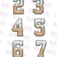 -BAS8064 Ice Cream Drip Numbers Decal