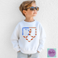 -BAS8138 Baseball Player US Flag Decal