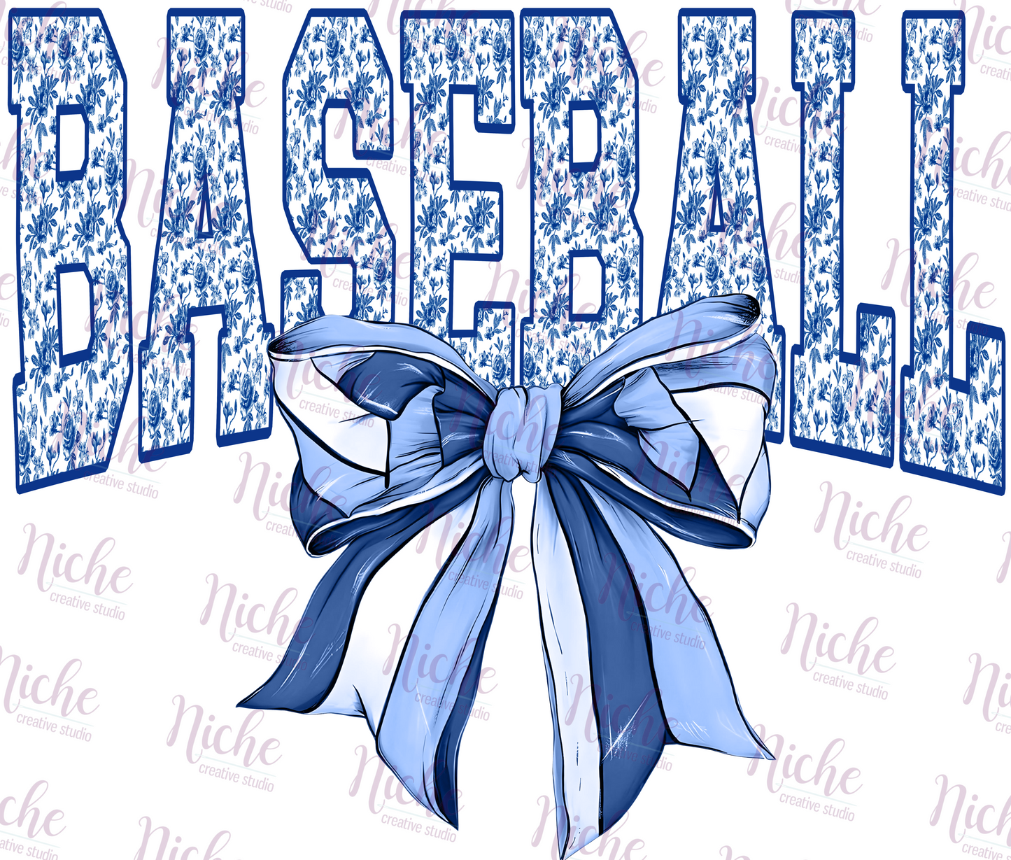 -BAS8245 Baseball Blue Coquette Decal