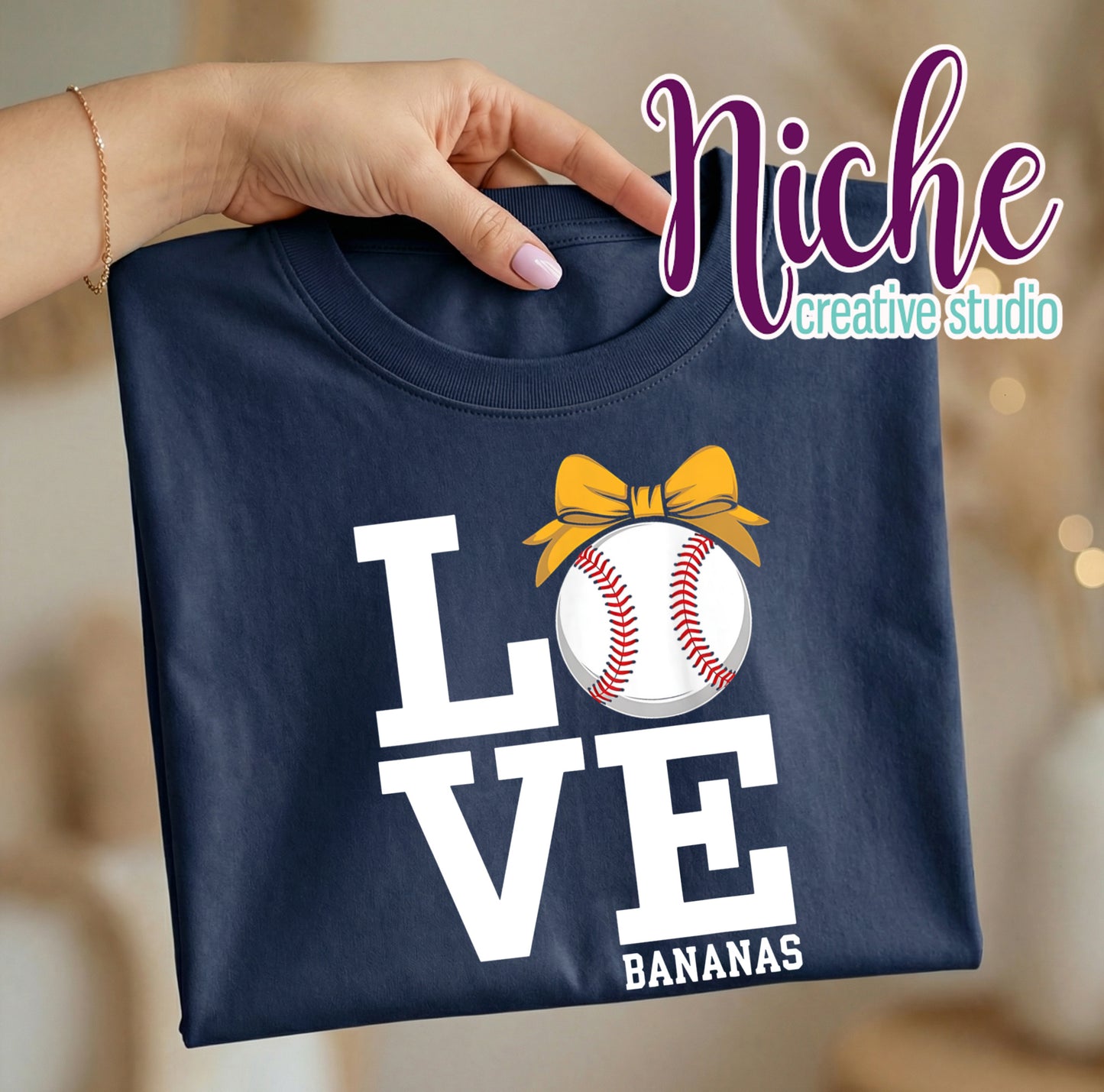 -BAS8609 Bananas Love with Bow Decal