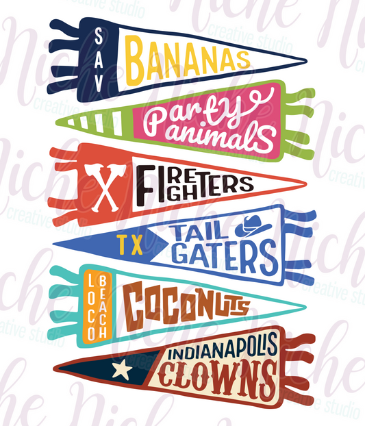 -BAS8612 Baseball Flags Decal