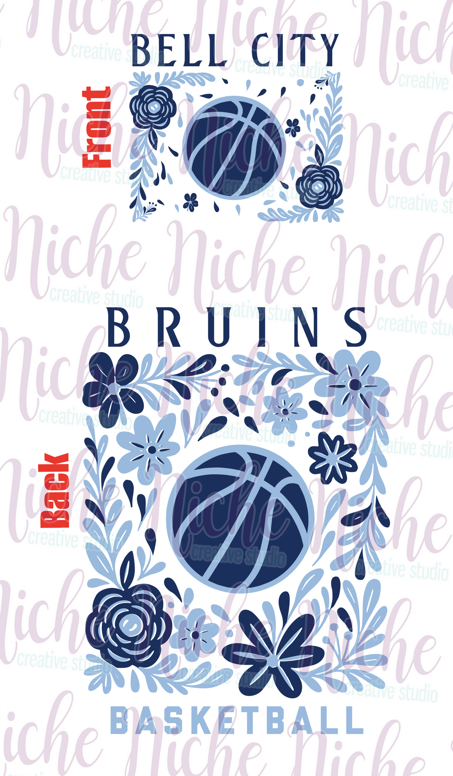-BEL4479 **Combo** Floral Basketball Bruins Decal